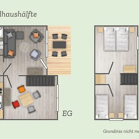 Ferienglueck Im Doppelhaus - 60 M Zum Haus 1 *